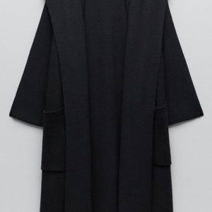 Zara scarf collar knit coat